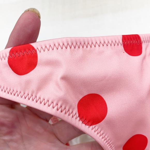 SOLID & STRIPED The RACHEL Bottom Pink Red Dot NWT - Picture 4 of 14